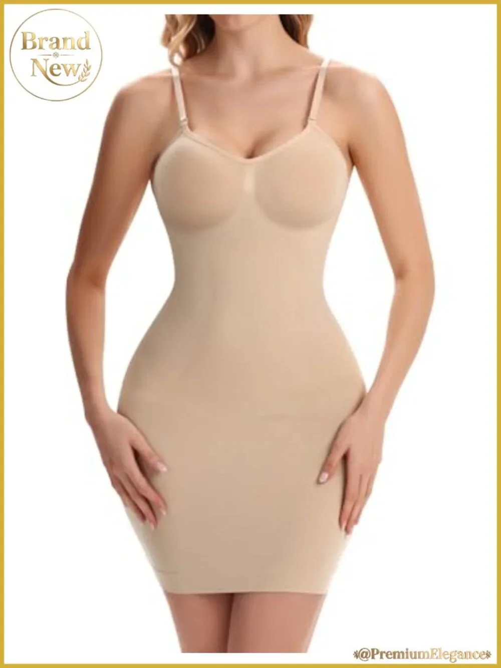 Shapewear Slip Dress for Women, Tummy Control Full Slip, Adjustable Straps,